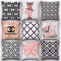 کاور کوسن کد 58 (ست مشکی صورتی)