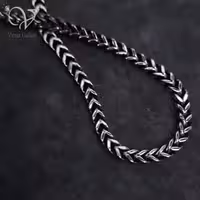 زنجیر استیل مردانه مدل فلشی سیاه قلم اکسید کد 9960