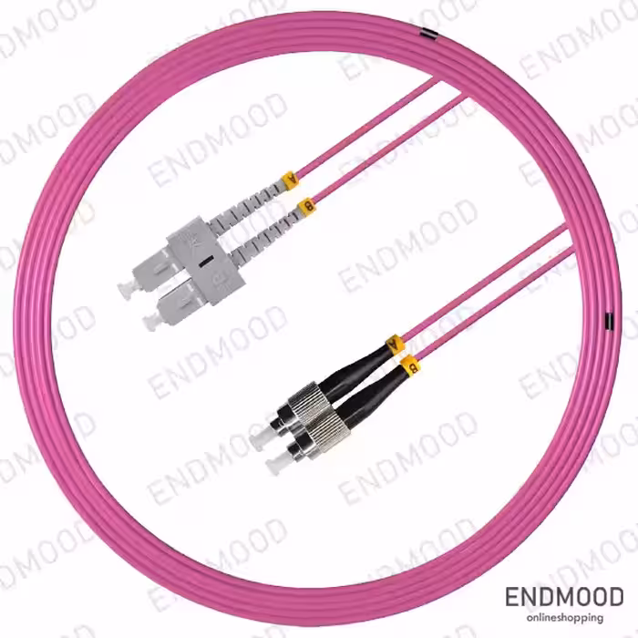 پچ کورد فیبر نوری 5 متری داپلکس نگزنس Nexans OM4 SC-FC