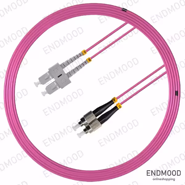 پچ کورد فیبر نوری 5 متری داپلکس نگزنس Nexans OM4 SC-FC