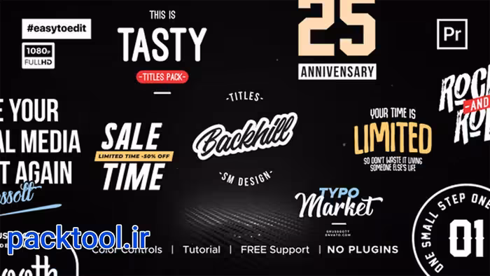 دانلود پروژه پریمیر پرو پک ویژه متحرک تایپوگرافی Animated Typography Pack - پک تول