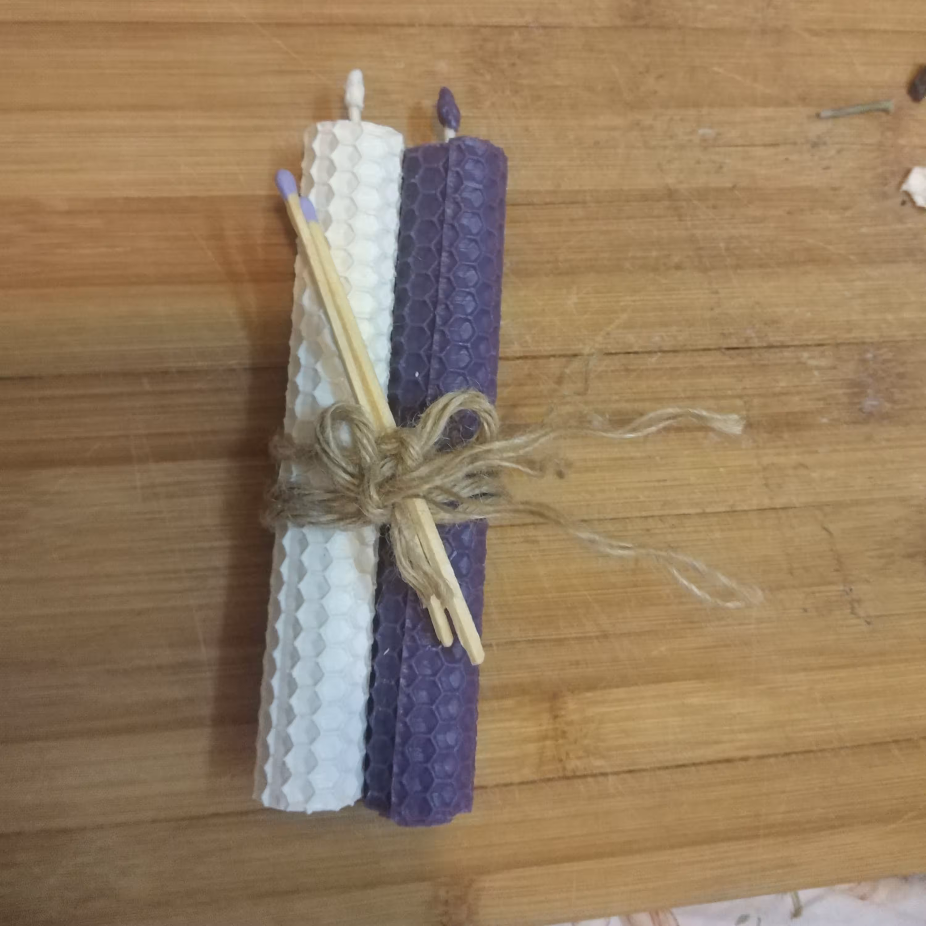 ست2عددی شمع موم عسل طبیعی