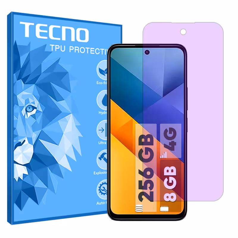 گلس شیائومی Poco M6 4G مدل هیدروژلی آنتی پرپل برند تکنو کد S