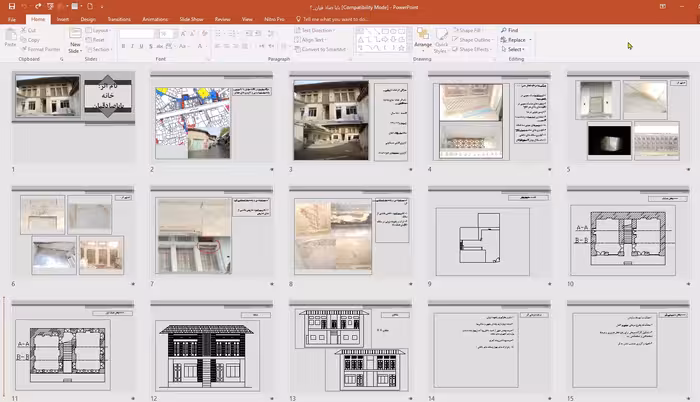 پاورپوینت خانه باباصادقیان گرگان، تحلیل، مرمت، آسیب شناسی و پلان ها