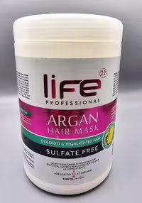 ماسک مو فری سولفات حاوی آرگان لایف life Argan hair mask حجم 1000میلی لیتر 738