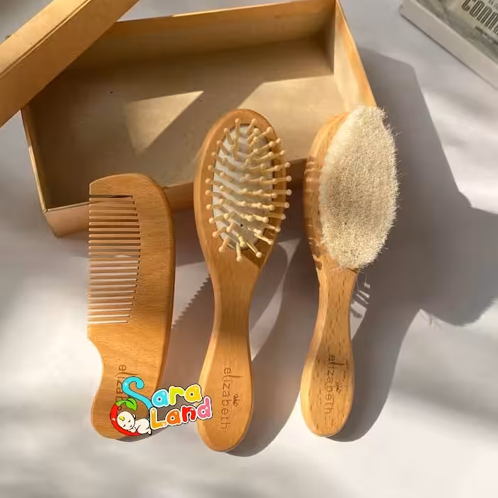 ست شانه و برس چوبی الیزابت