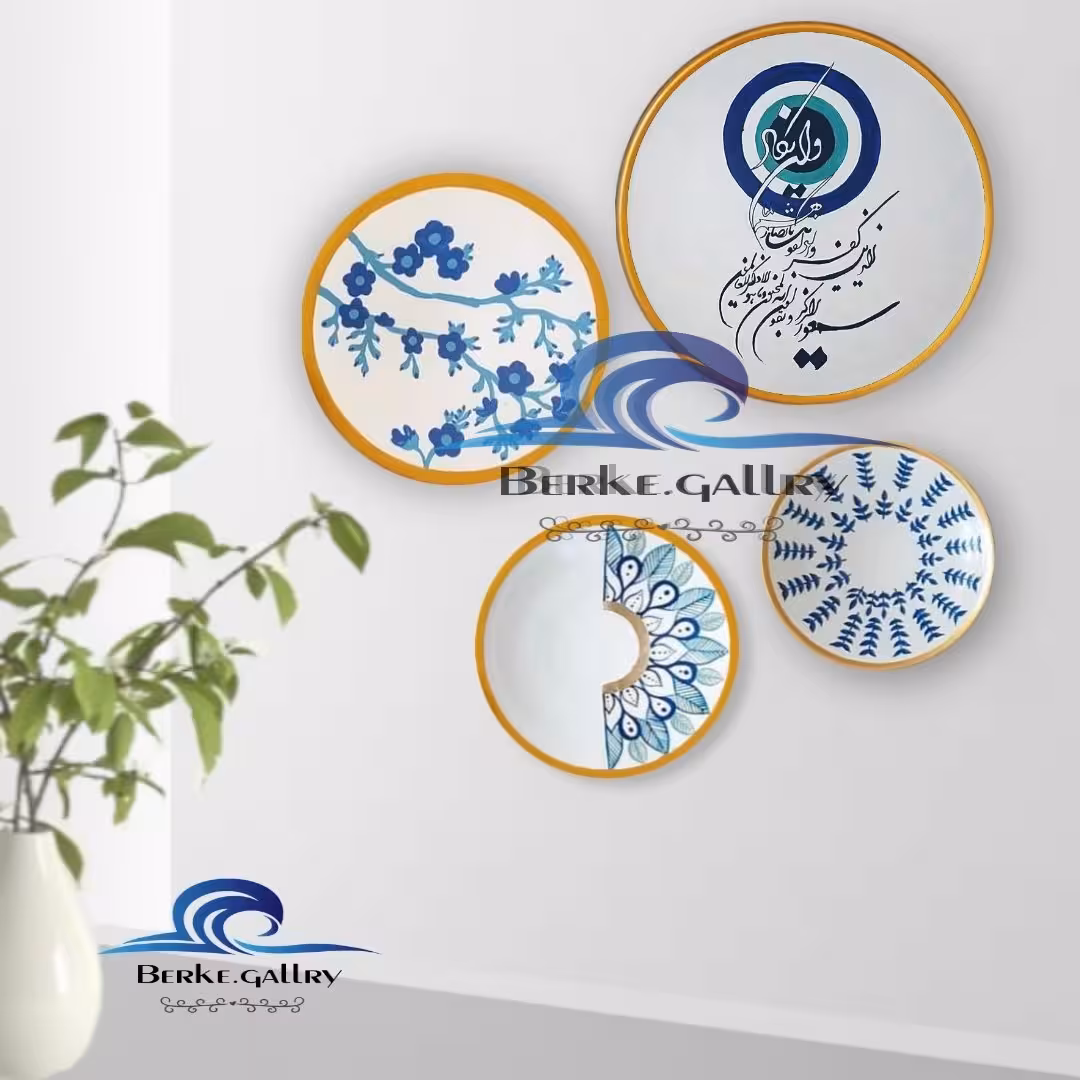 دیوارکوب سفالی مجموعه 4 عددی طرح سنتی و ا ن یکاد 
