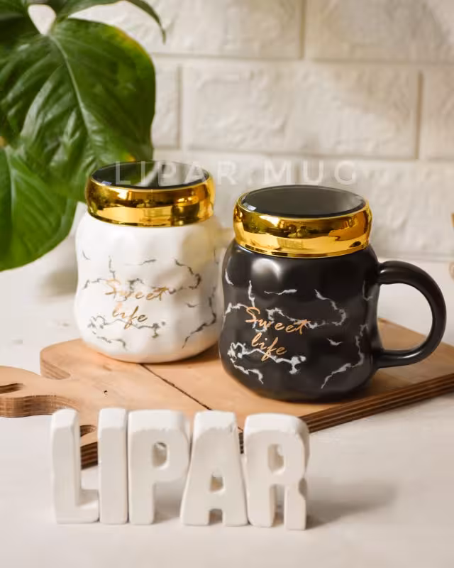 ماگ ماربل درب پیچی آینه دار