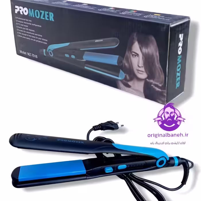 اتومومو دوکاره پرو موزر PRO MOZER7016   اتومو دوکاره صاف و ویو   نوع صفحه سرامیک نانو   تزریق یون مثبت به مو   دهنده درخ