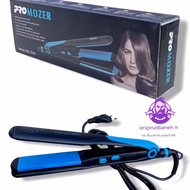 اتومومو دوکاره پرو موزر PRO MOZER7016   اتومو دوکاره صاف و ویو   نوع صفحه سرامیک نانو   تزریق یون مثبت به مو   دهنده درخ