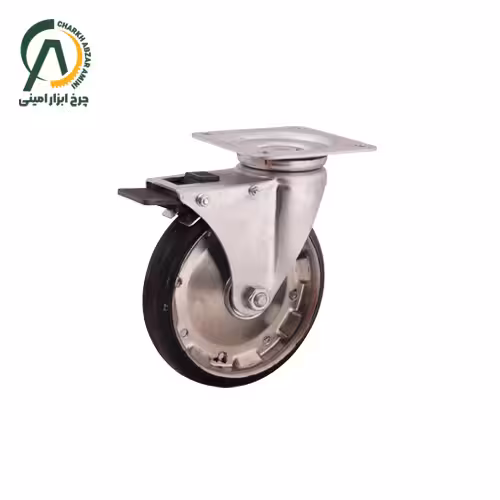 چرخ اصفهان ورقی بلبرینگی گردان ترمزدار قطر 160 میلی متر