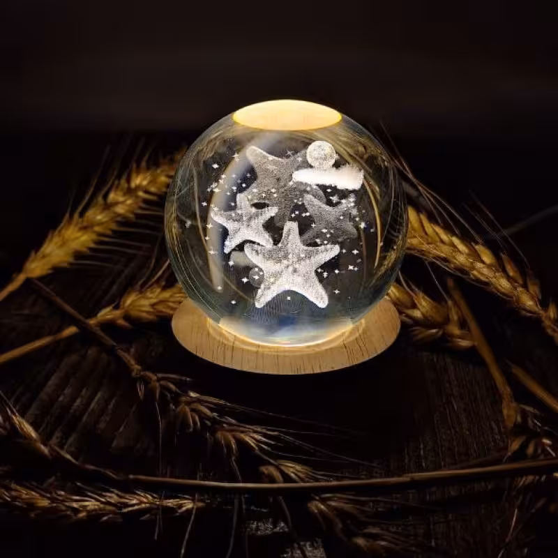 گوی کریستالی طرح ستاره دریایی سایز 6 کد T 15