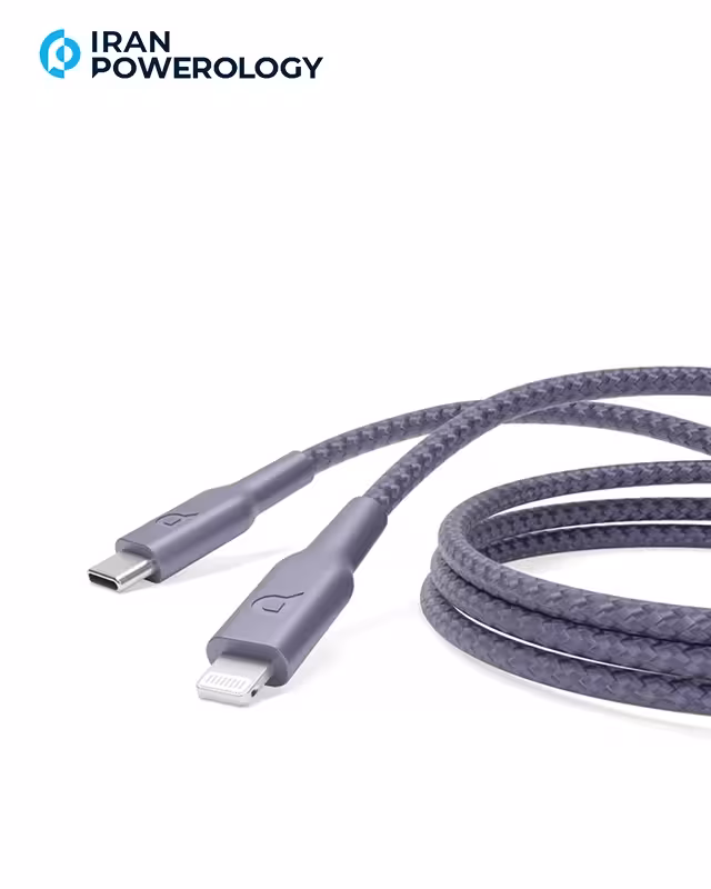 کابل 1.2 متر USB C به Lightning پاورولوژی Powerology Braided Type-C to Lightning Cable 1.2M P23BRCL12