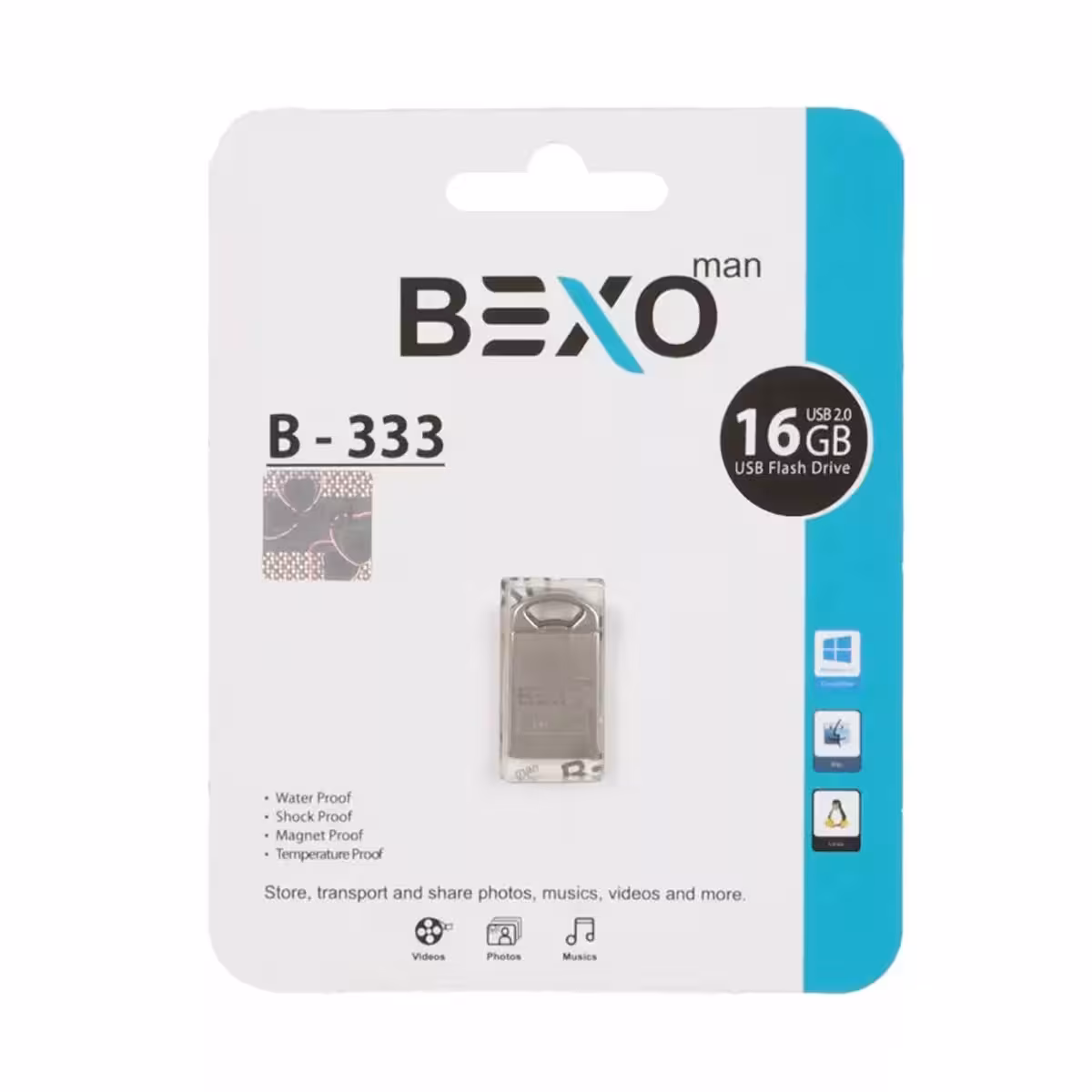 فلش مموری بکسو مدل B-333 ظرفیت 16 گیگابایت با رابط USB 2.0