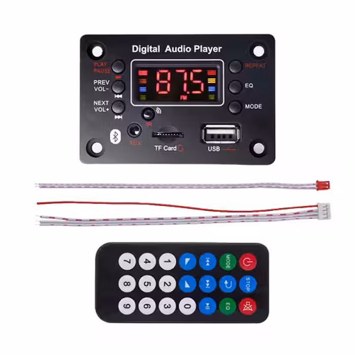 پخش کننده بلوتوثی MP3 PLAYER پنلی مربعی 12V دارای ریموت کنترل