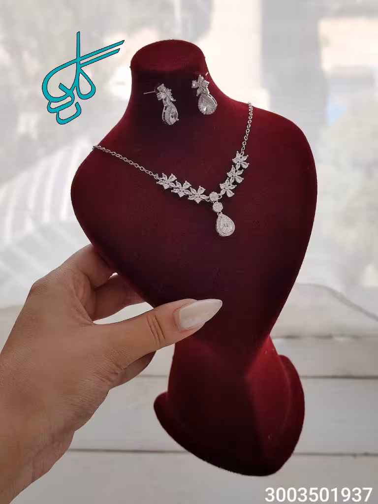 خرید نیمست جواهری بدلیجات نگین اشکی کیفیت عالی رنگ ثابت کد 1715560 - ردگل