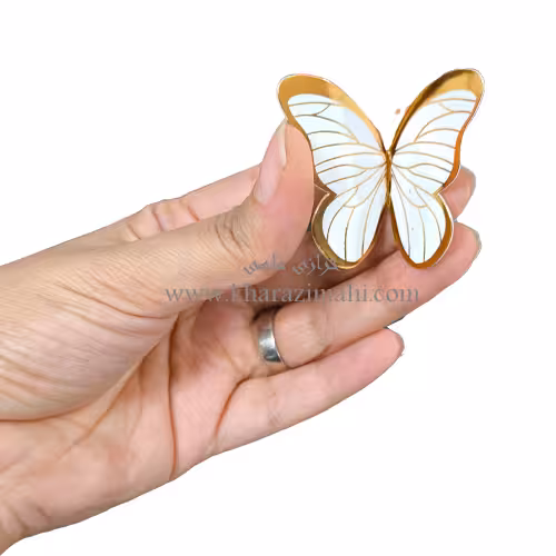 پک پروانه کاغذی تم سفید طلایی