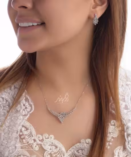 💍نیم ست جواهری میکروزنجیری خاص با طراحی ژورنالی نقره عیار 925 (N_4099)