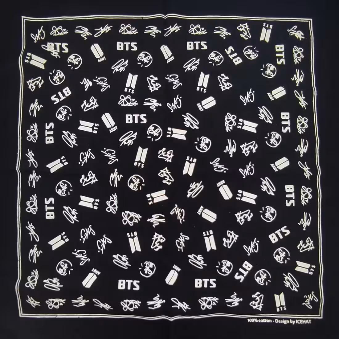 مدل جدید باندانا دخترانه پسرانه نخی طرح بی تی اس