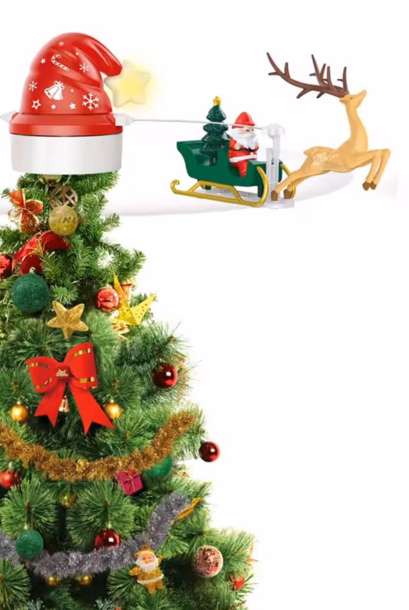 کلاه سر درخت کریسمس چراغدار و سورتمه گردان 505-37