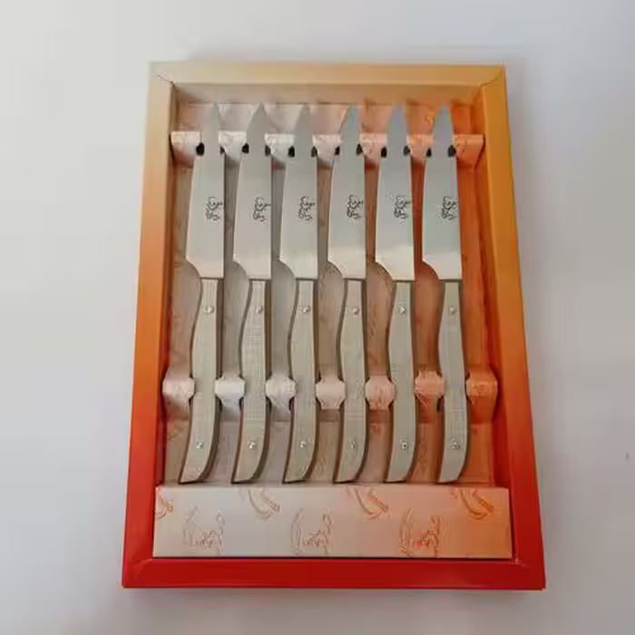 چاقو میوه خوری استیل فولاد  6 عددی کرم رنگ