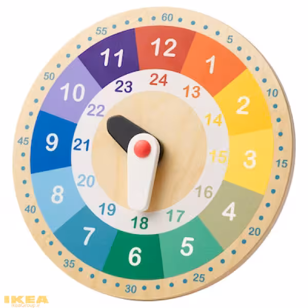 اسباب بازی کودک ساعت چوبی آموزشی مدل UNDERHÅLLA | برند ایکیا | ارسال 15 الی 20 روز کاری