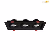 هالوژن سقفی توکار مستطیل متحرک 3 تایی بزرگ 72 وات شعاع کد 6703B