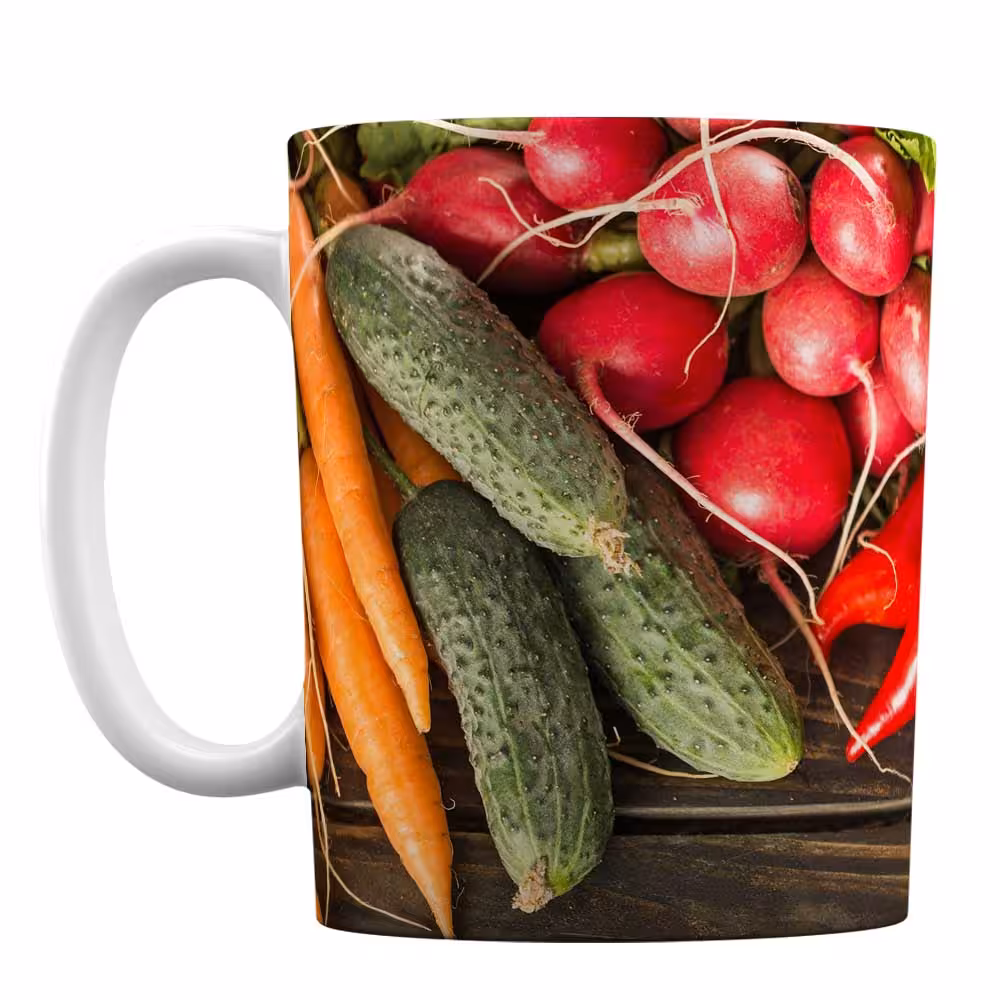 ماگ سرامیکی طرح سبزیجات متنوع کد 604