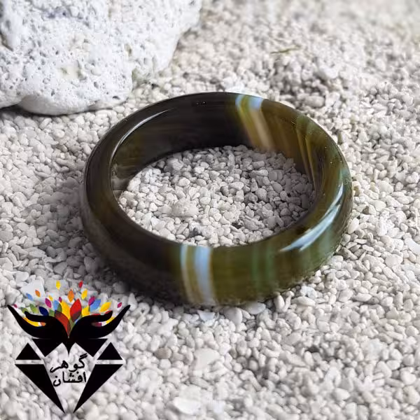 حلقه عقیق سبز سلیمانی خوشرنگ کد R_1878