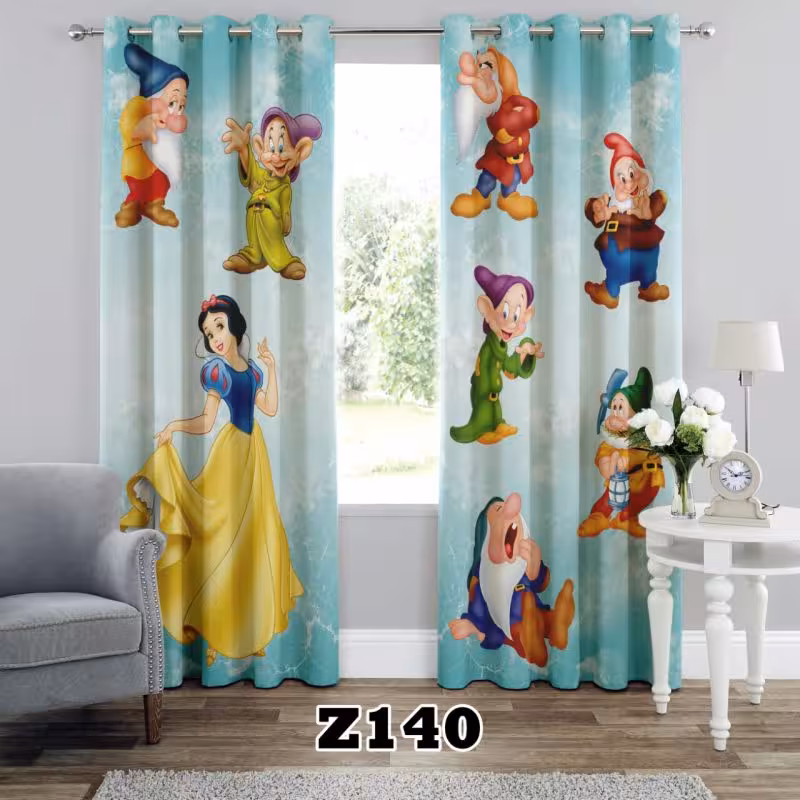 پرده سه بعدی طرح سفید برفی