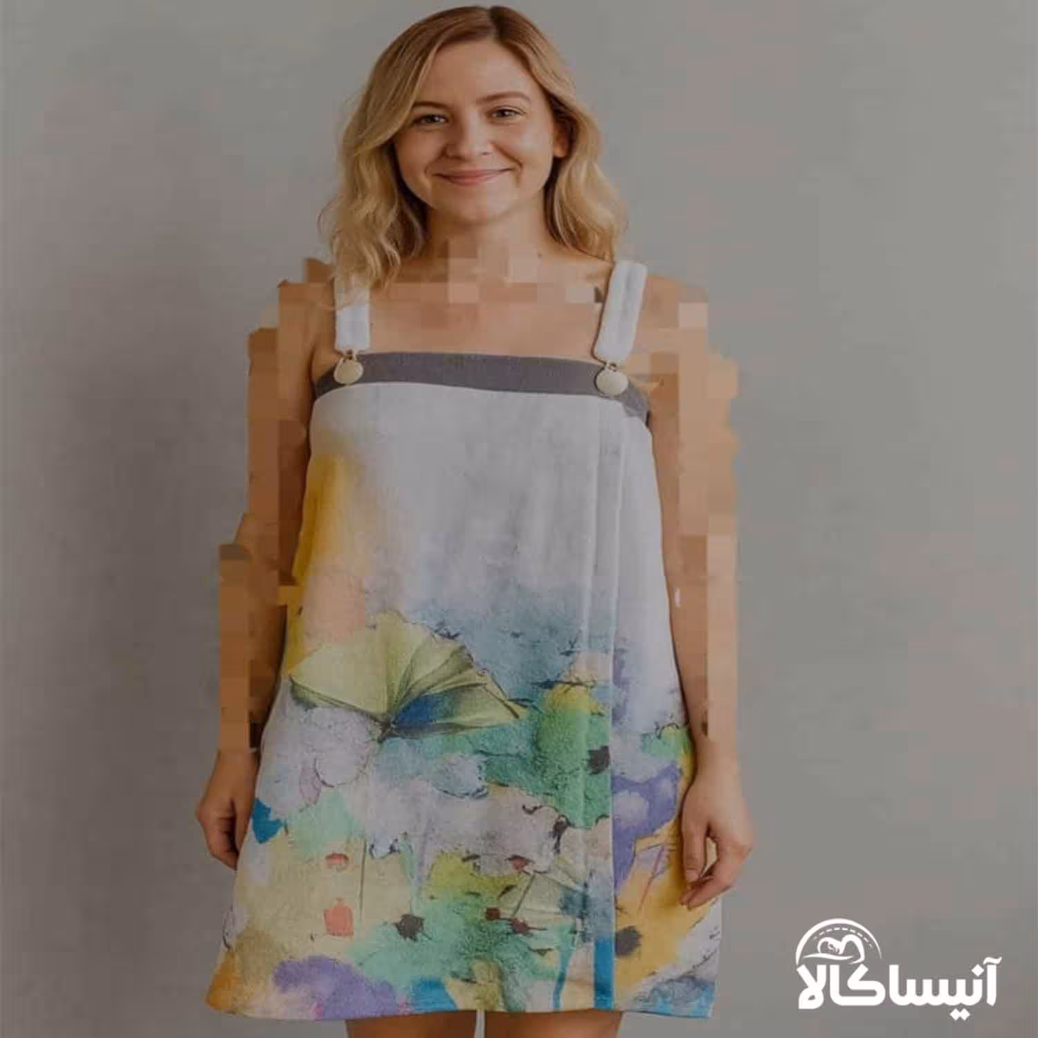 حوله دکلته برق لامع مدل آبرنگی