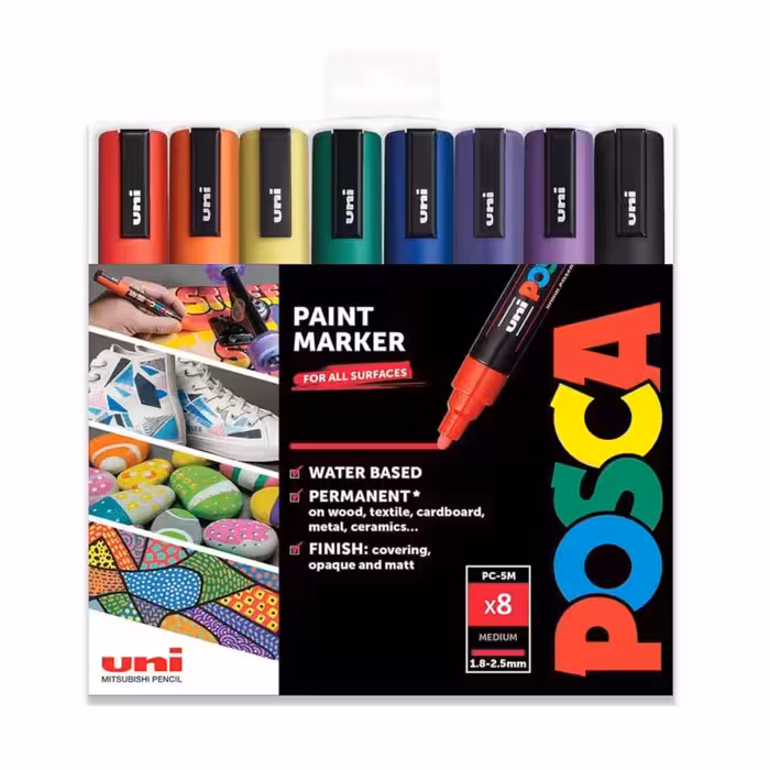 ماژیک پینت 8رنگ مغز1.8-2.5میل پسکا یونیبال