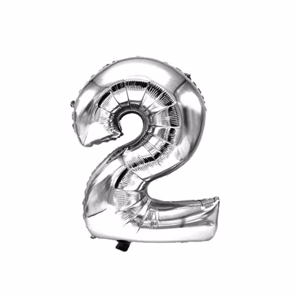 بادکنک فویلی عدد 2 نقره ای