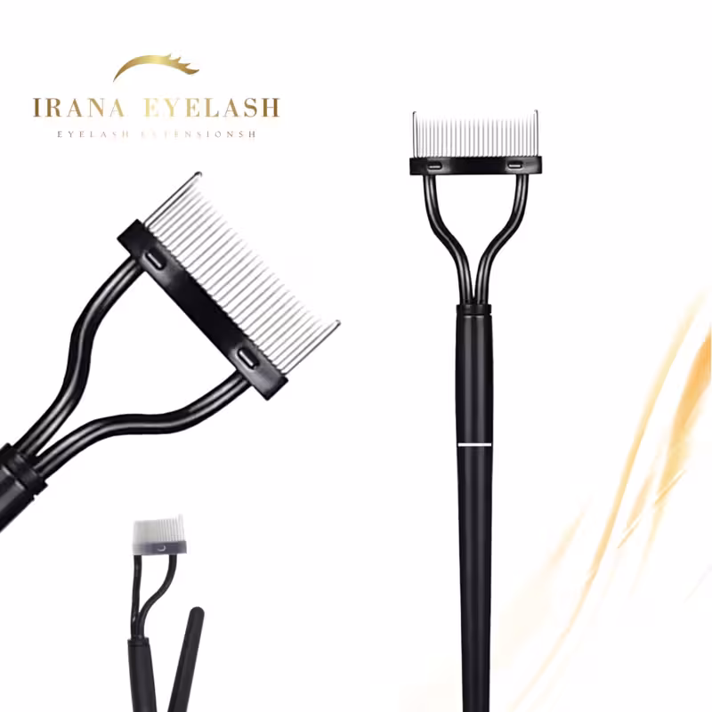 شانه مژه پلاستیکی تاشو دسته بلند