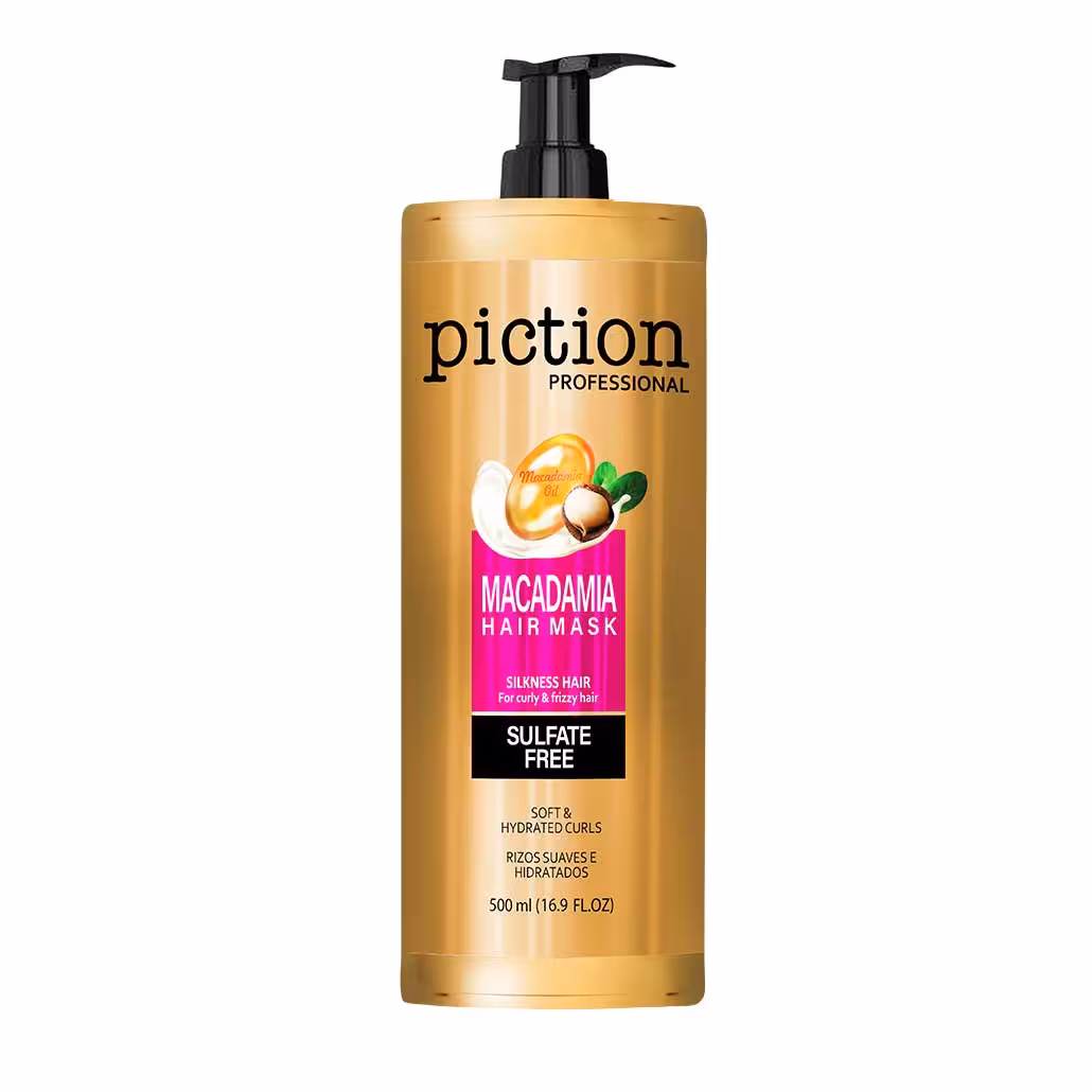 پیکشن ماسک مو بدون سولفات مدل ماکادمیا موهای آسیب دیده حجم500میلpiction