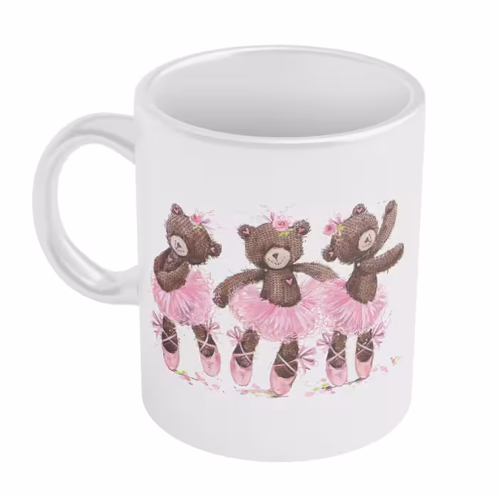 ماگ فانتزی طرح خرس های بالرین 001