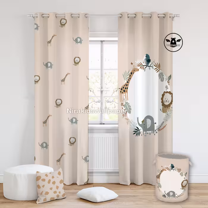 پرده طرح دورهمی حیوانات