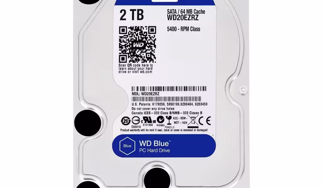 حافظه Western Digital 2TB WD Blue SATA 6 Gb/s, 256 MB Cache, 3.5 با ظرفیت  2 ترابایت (استوک)