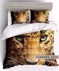 ست لحاف تک نفره 4 تکه سه بعدی king size -طرح LEOPARD FACE