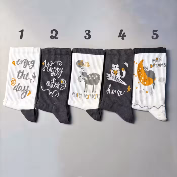 جوراب ساقدار الیت نوشته دار سری Sheep