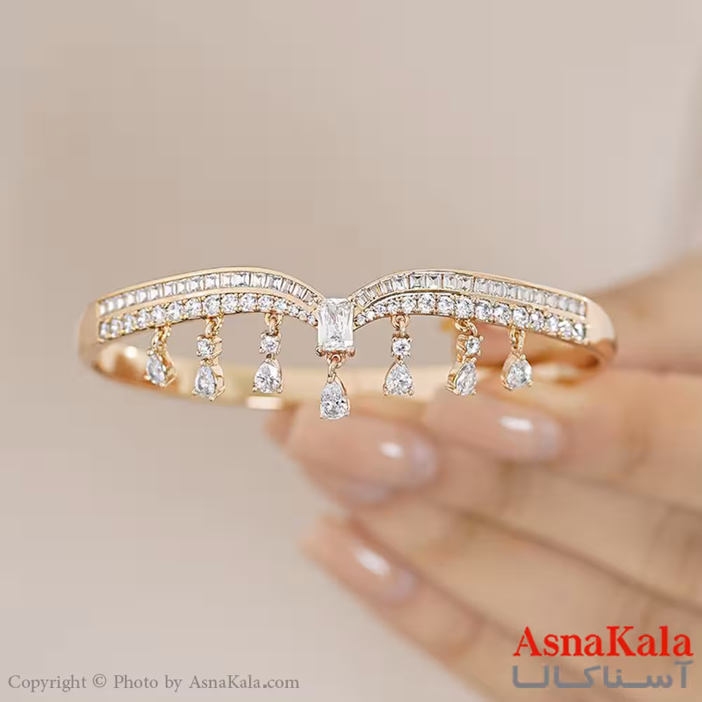 دستبند النگویی ژوپینگ مدل نگین دار Xuping Bracelet Gem کد DSB18185W