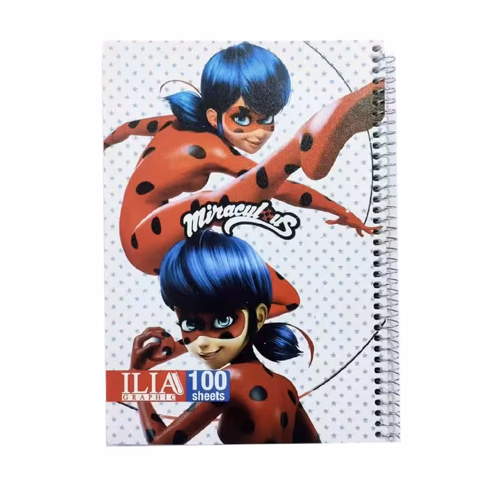 دفتر سیمی ایلیا طرح دختر کفشدوزکی 100 برگ