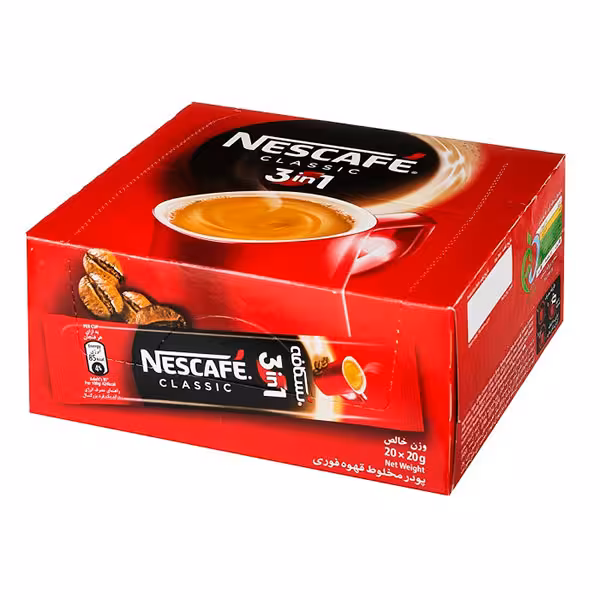 قیمت و خرید قهوه فوری 3 در 1 نسکافه بسته 20 عددی