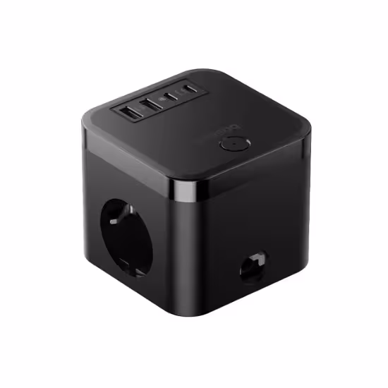چند راهی برق بیسوس مدل Power Combo Cube Power Strip BSPS-3E