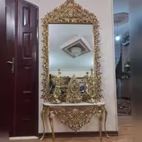 آینه کنسول مستطیلی، جنس آلیاژ آلومینیوم، آبکاری برنز با رنگ ثابت