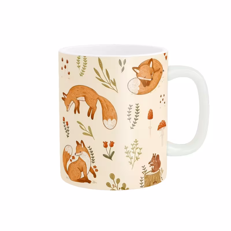 خرید ماگ-لیوان  نقاشی روباه - کد N13