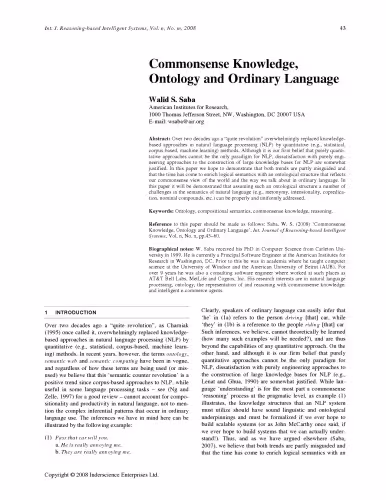 خرید و دانلود نسخه کامل کتاب Commonsense Knowledge, Ontology and Ordinary Language