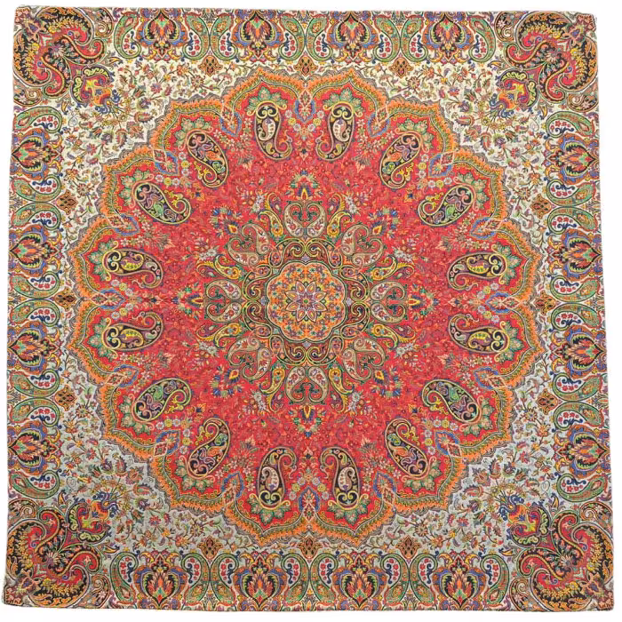 رومیزی مربع ترمه ابریشم کد TRM173