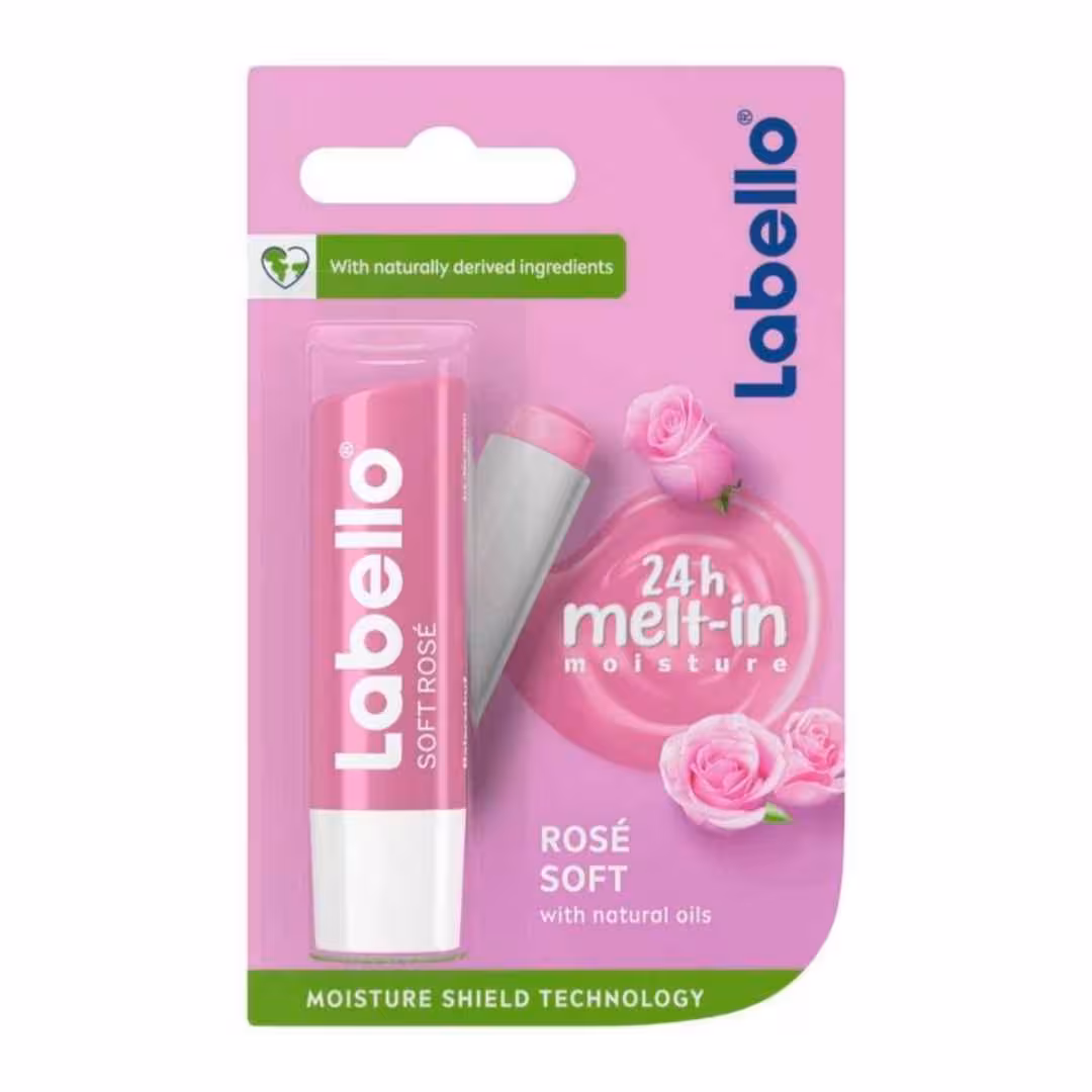 مشخصات، خرید و قیمت بالم لب لابلو Labello مدل Rose Soft با رایحه گل رز حجم 5.5 میل ⭐️ ویان مارکت