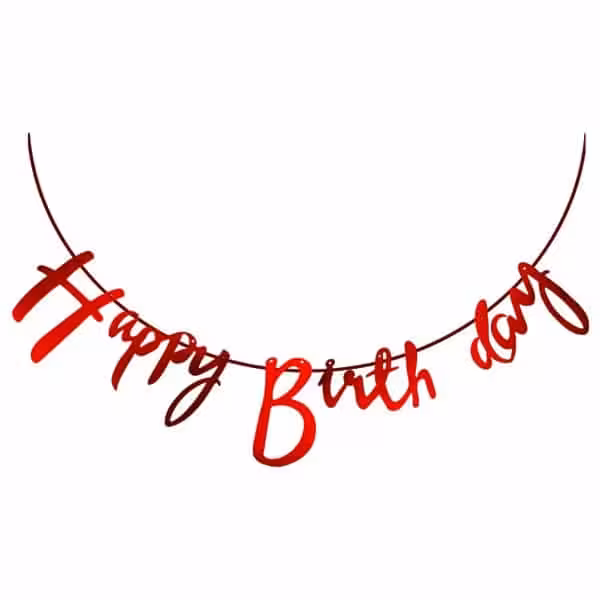 ریسه تولد هپی برزدی اکلیلی قرمز